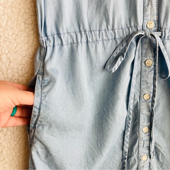 Thread & Supply Women's short sleeve chambray button down shirt dress, Sz S - Picture 7 of 17